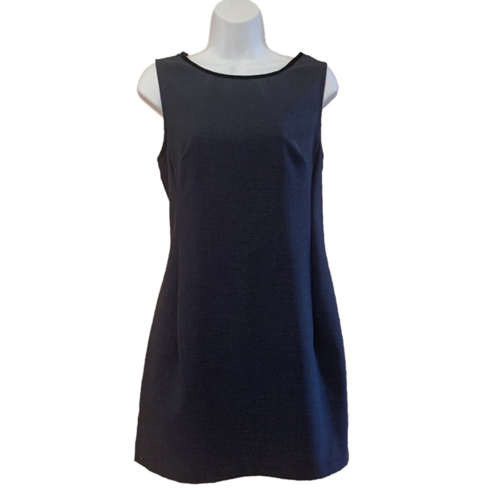 Rampage Dress Navy with Velvet Trim Fitted